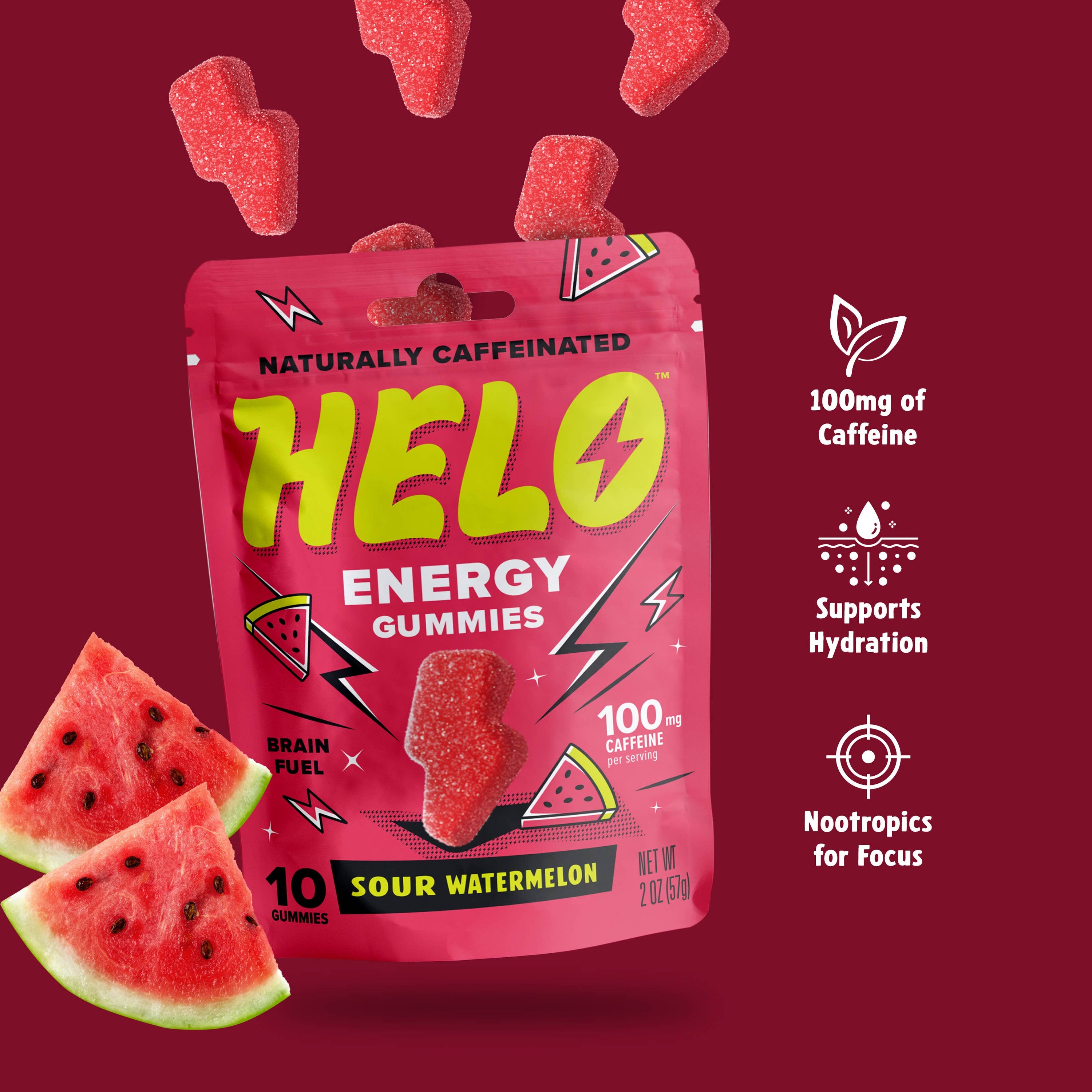 Helo Energy Gummies Sour Watermelon