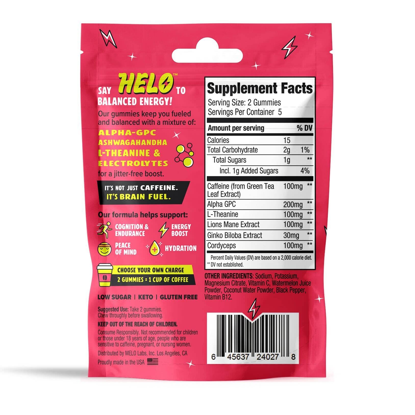 Helo Energy Gummies Sour Watermelon